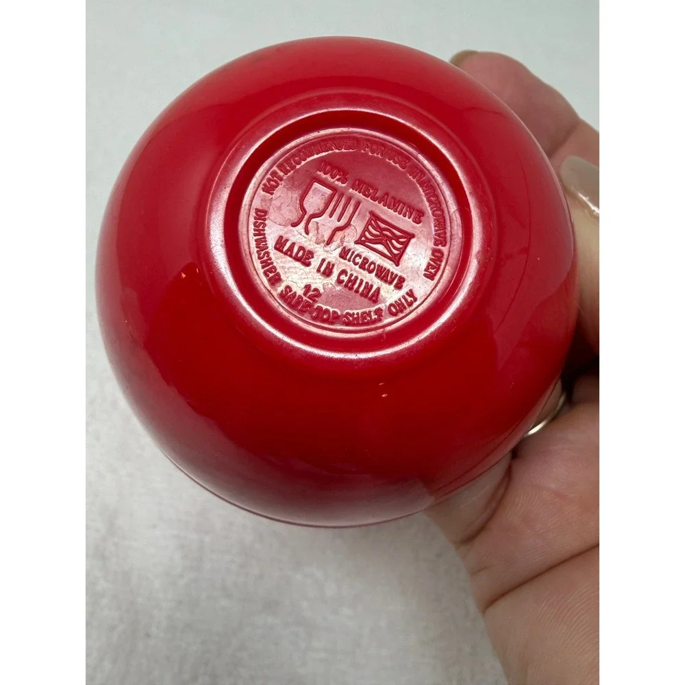 Unbranded Holiday Red Snowflake Nesting Melamine Prep Bowls Set of 5 Kitchenware